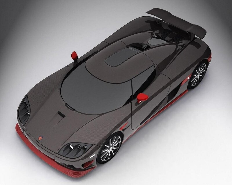 Black Sports Car — Sleek, 3d Render, Red Accents