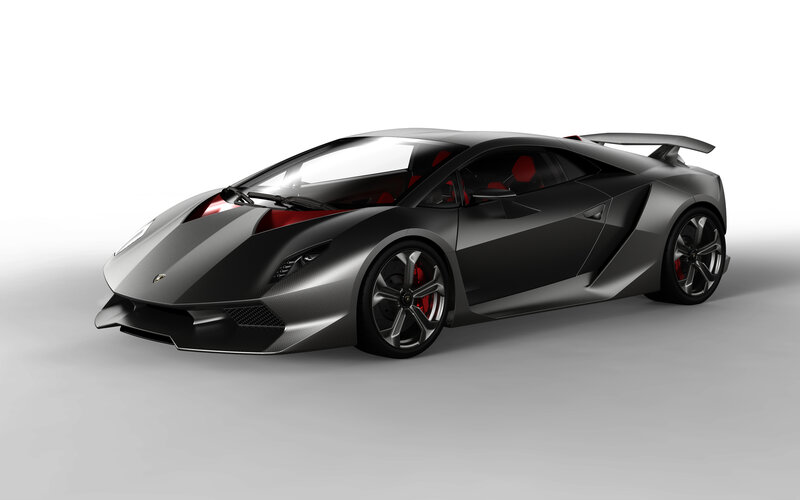 Black Sports Car — Sleek, 3d Render, Red Seats, Carbon Fiber