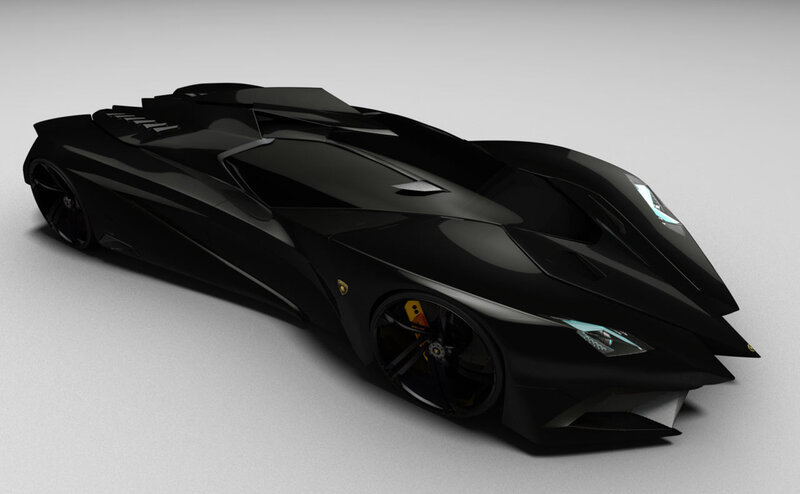 Black Sports Car — Sleek, 3d Render, Wheels, Headlights