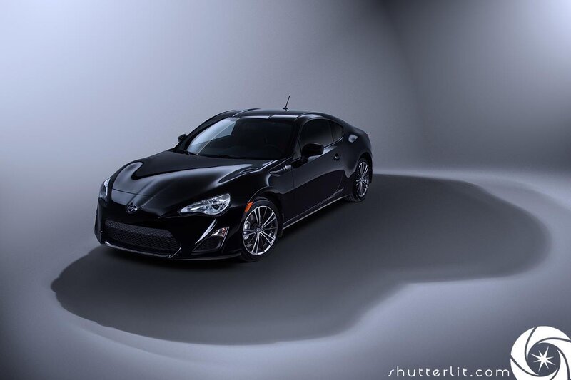 black sports car studio shot