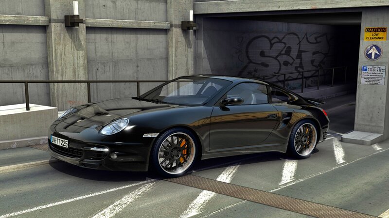 Black Sports Car — Urban, Afternoon, 3d Render