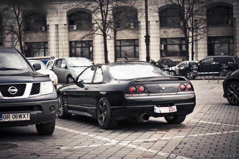 Black Sports Car — Urban, Autumn