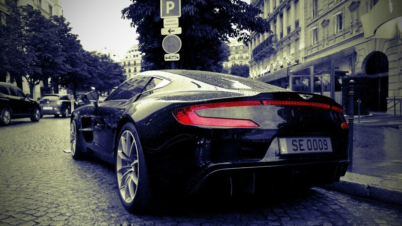 Black Sports Car — Urban, Photograph, Street, Building