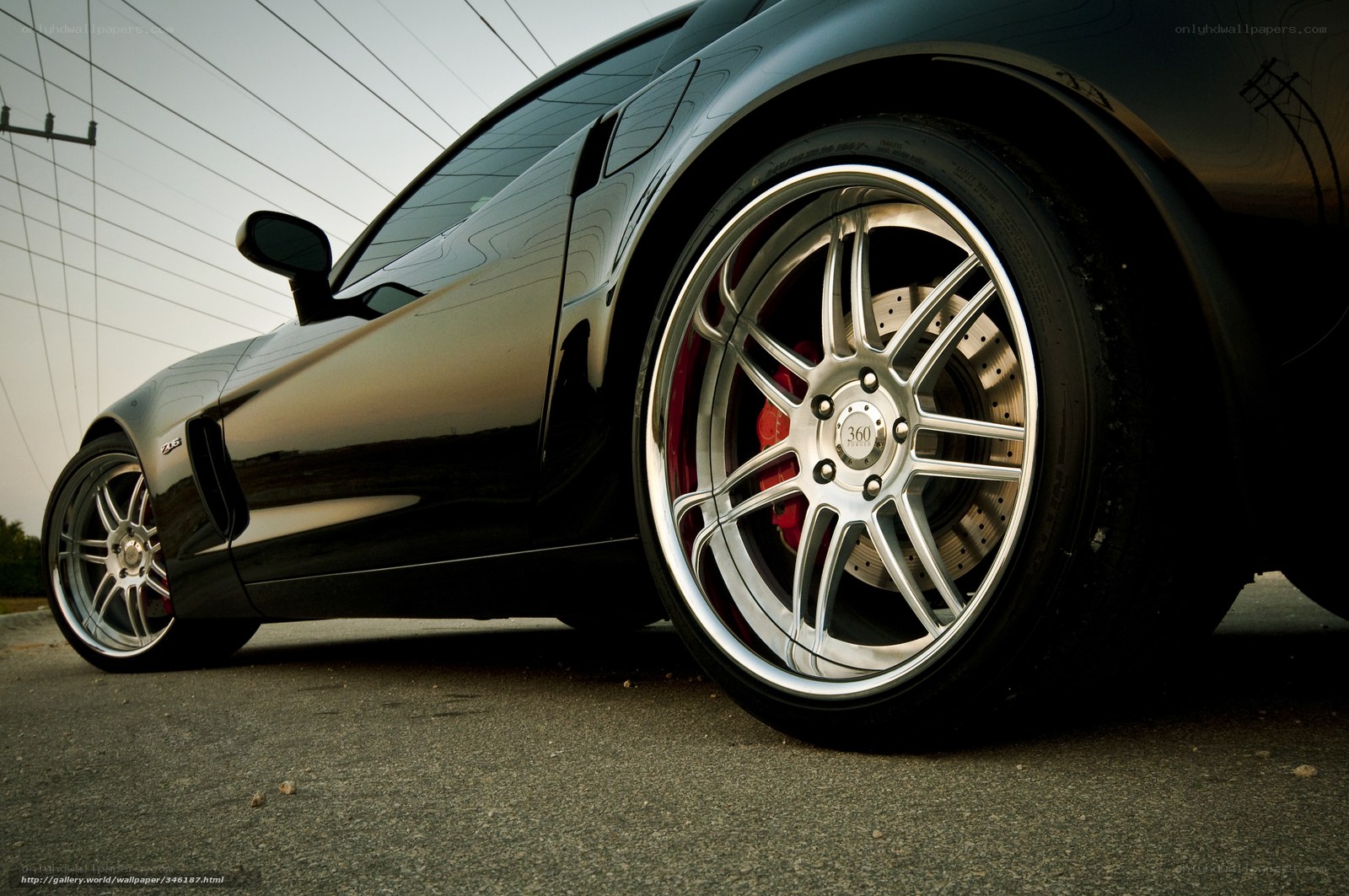 black sports car wheel