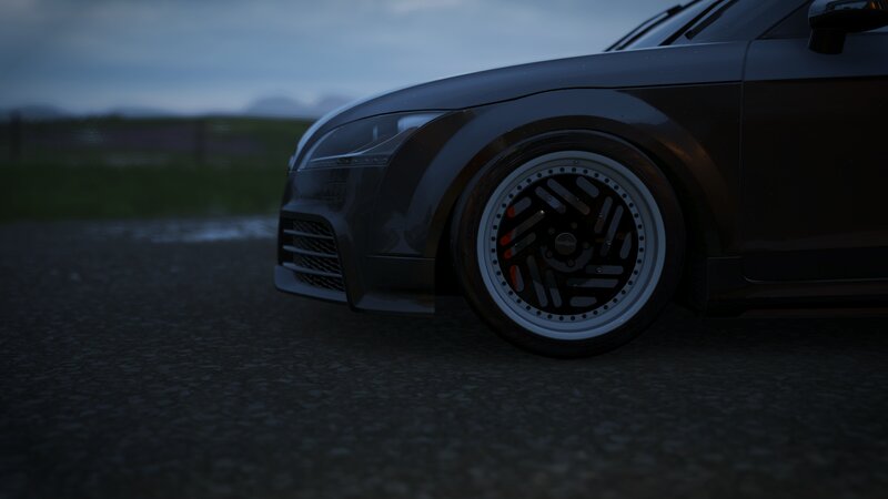 Black Sports Car Wheel — Dark, Night