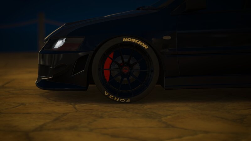Black Sports Car Wheel — Dark