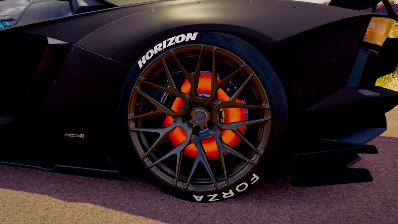 Black Sports Car Wheel — Dramatic, Afternoon, 3d Render
