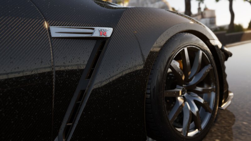 Black Sports Car Wheel — Dramatic, Sunset, 3d Render