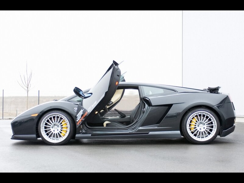 black sports car with open door