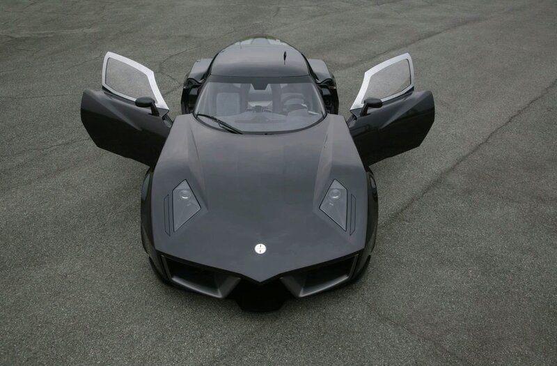 black sports car with open doors