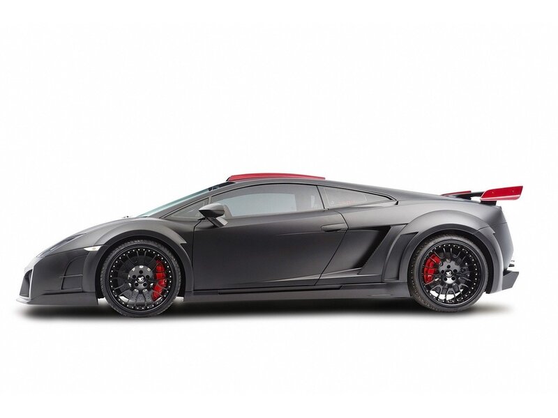black sports car with red accents