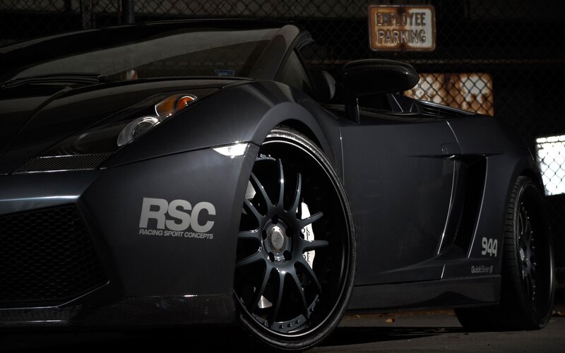 Black sports car with RSC decals