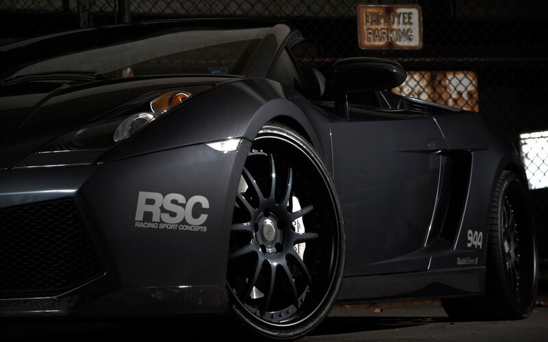 Black sports car with RSC decals