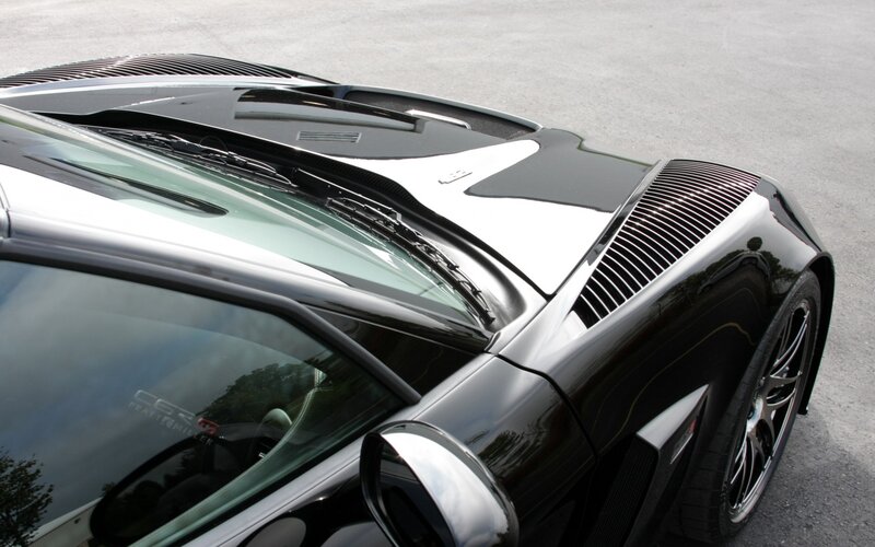 black sports car with vents