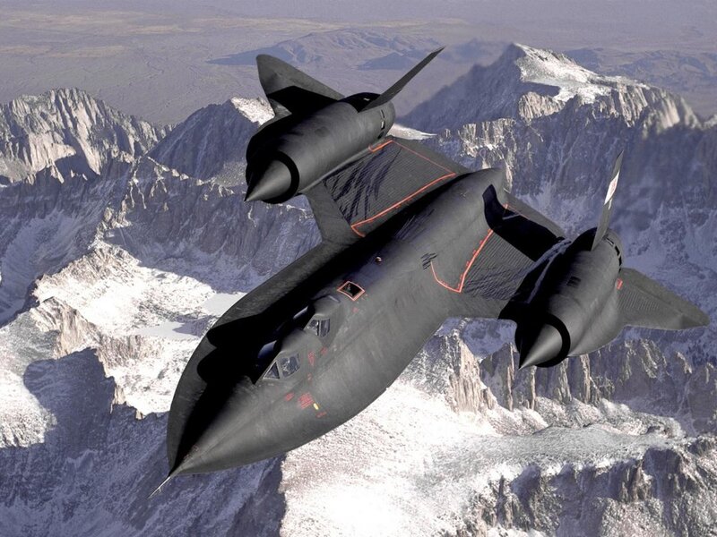 Black Spy Plane — Dramatic, 3d Render, Mountains, Snow, Aircraft