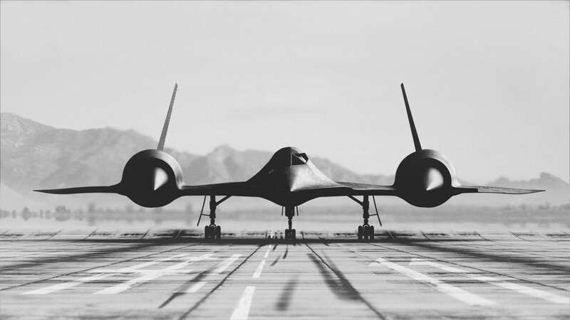 Black Spy Plane — Dramatic, Photograph, Runway