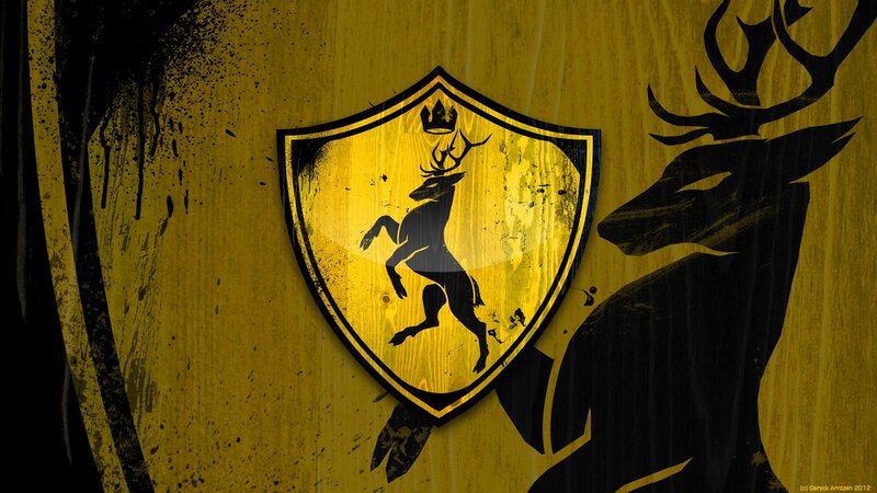 Black Stag on Shield — Yellow