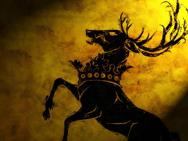 Black Stag with Crown — Yellow