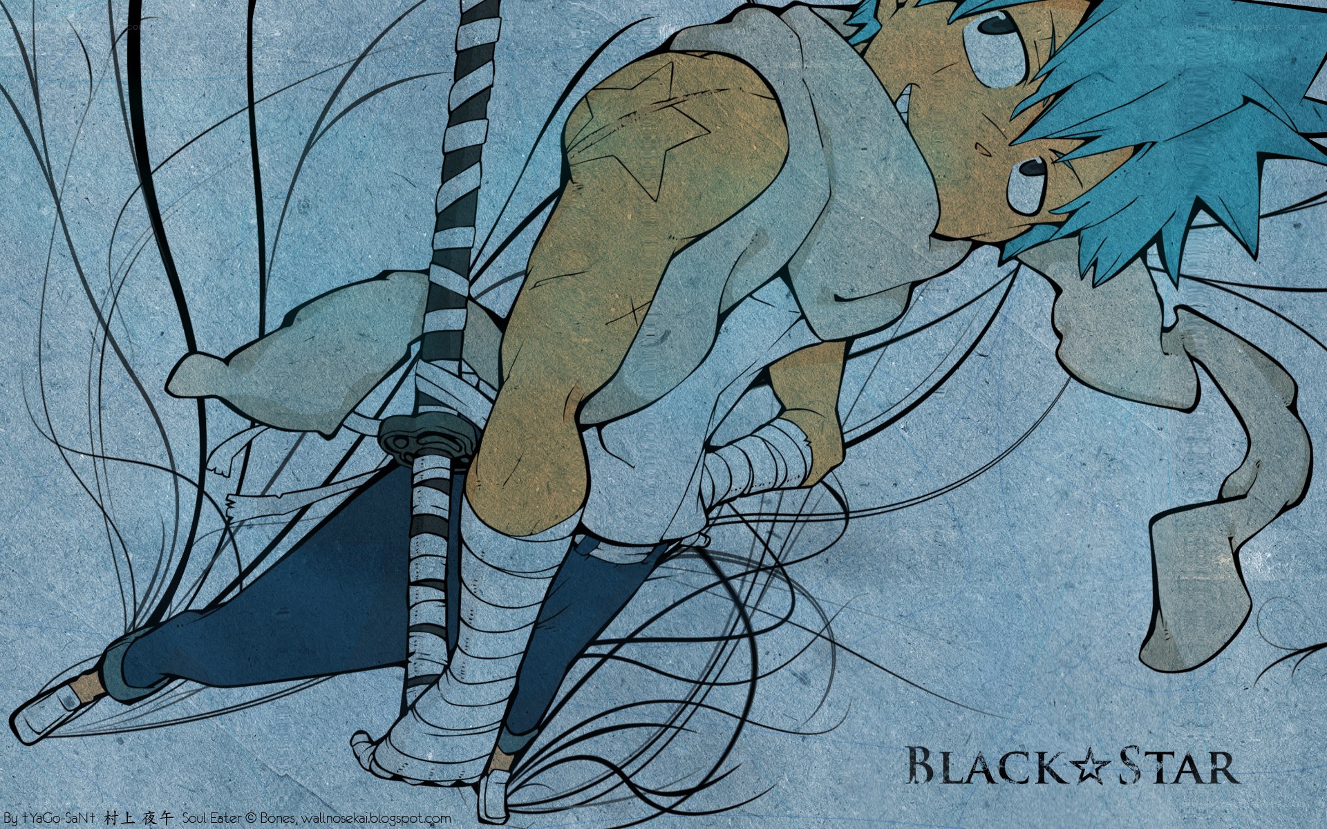 Black Star anime character art