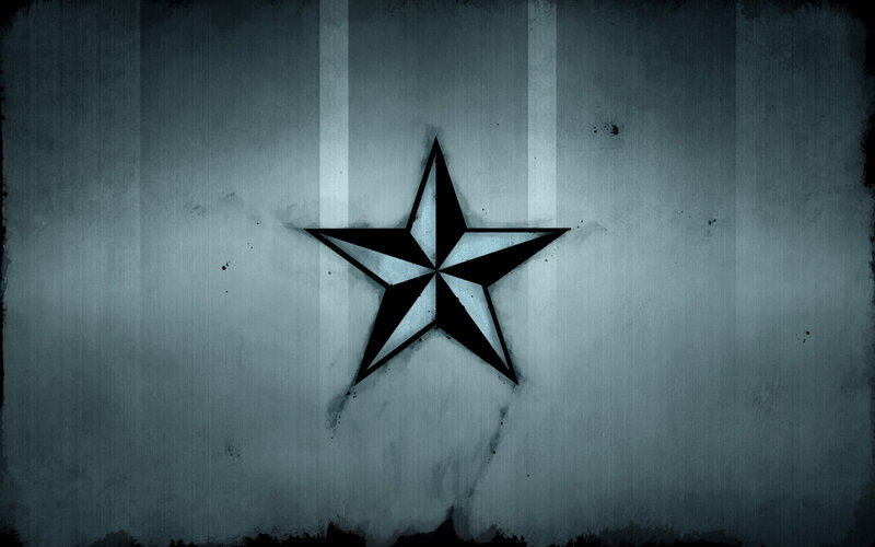 Black Star on Gray Background