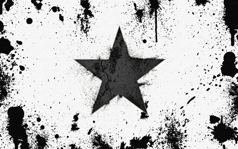 Black Star on White Background