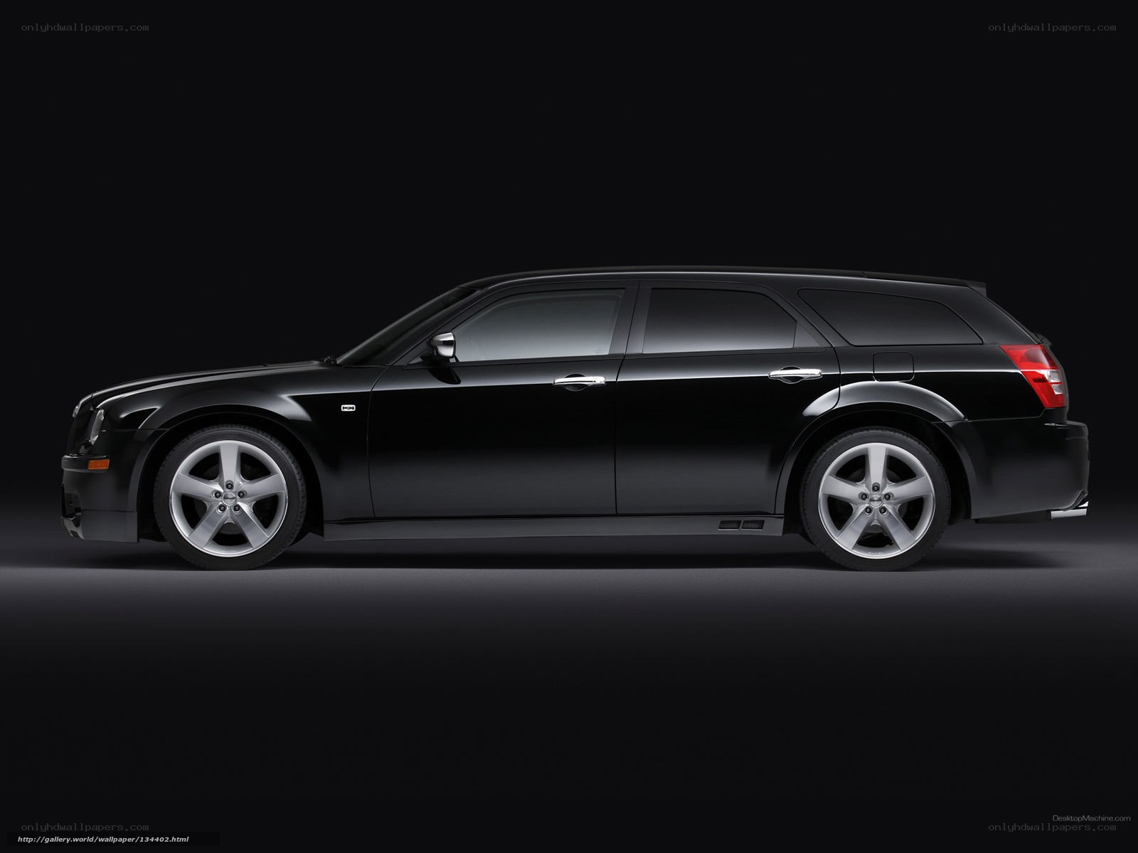 black station wagon side profile