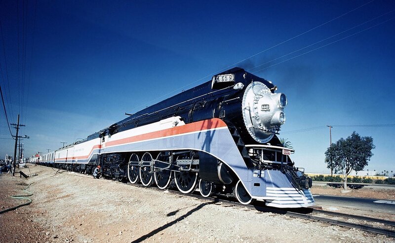 Black Steam Locomotive — Blue