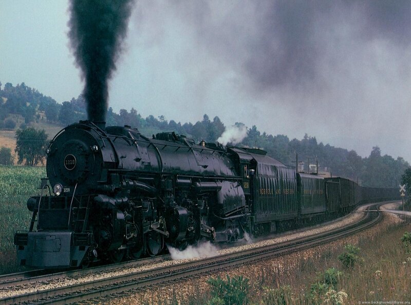 Black Steam Locomotive — Dramatic, Afternoon, Photograph
