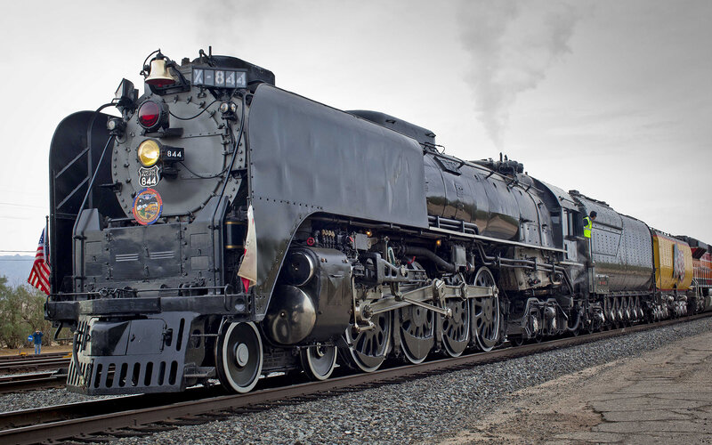 Black Steam Locomotive — Dramatic, Afternoon, Photograph, Train Tracks, Smoke