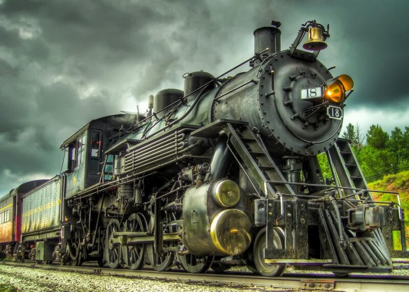 Black Steam Locomotive — Dramatic, Photograph, Train Car