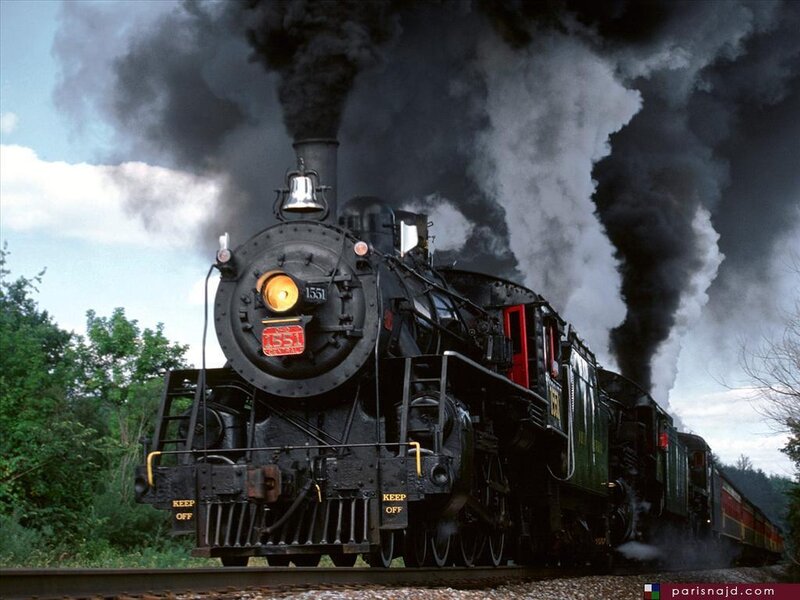 Black Steam Locomotive — Dramatic