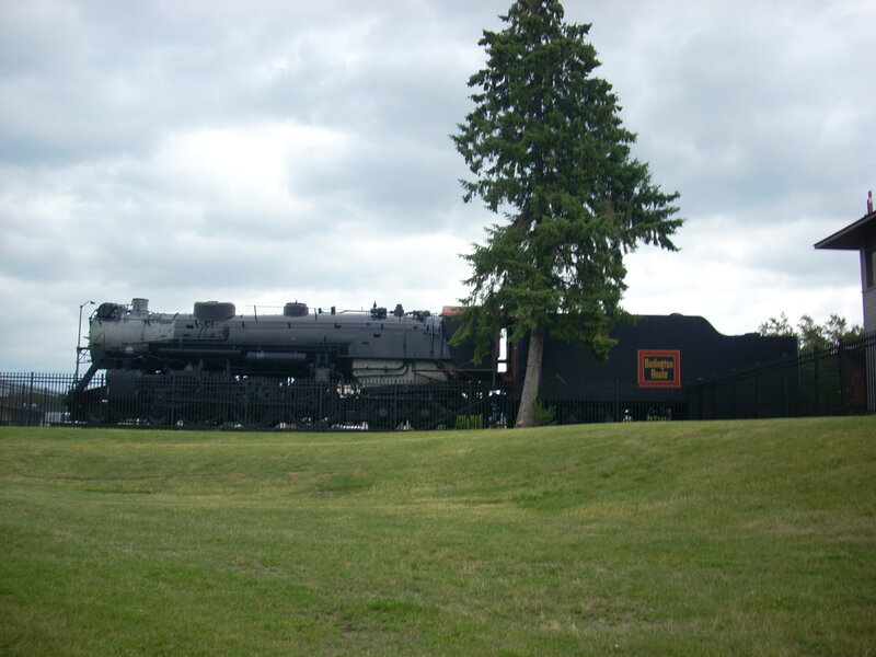 Black Steam Locomotive — Green, Overcast