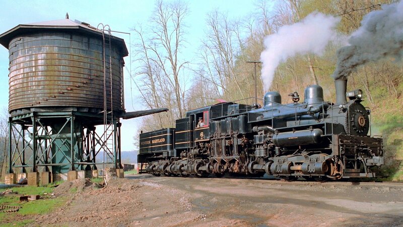 Black Steam Locomotive — Industrial, Spring