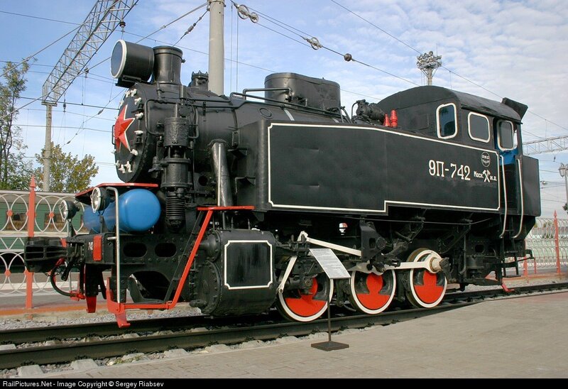 Black steam locomotive on display