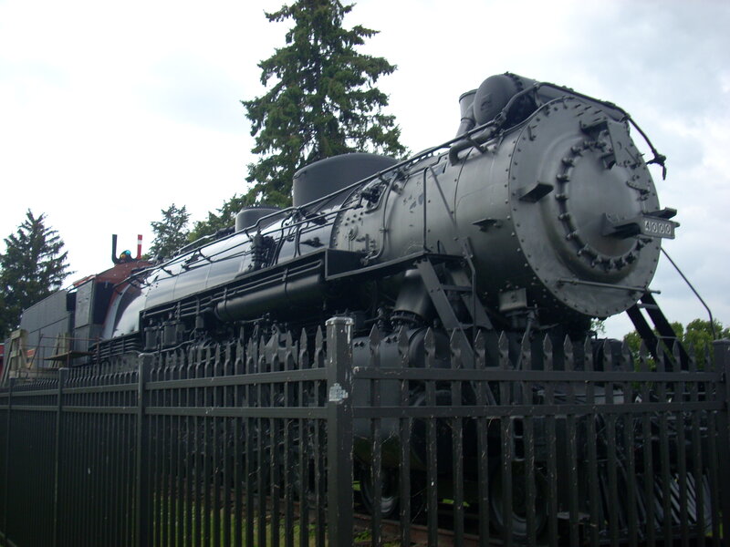 Black Steam Locomotive — Overcast
