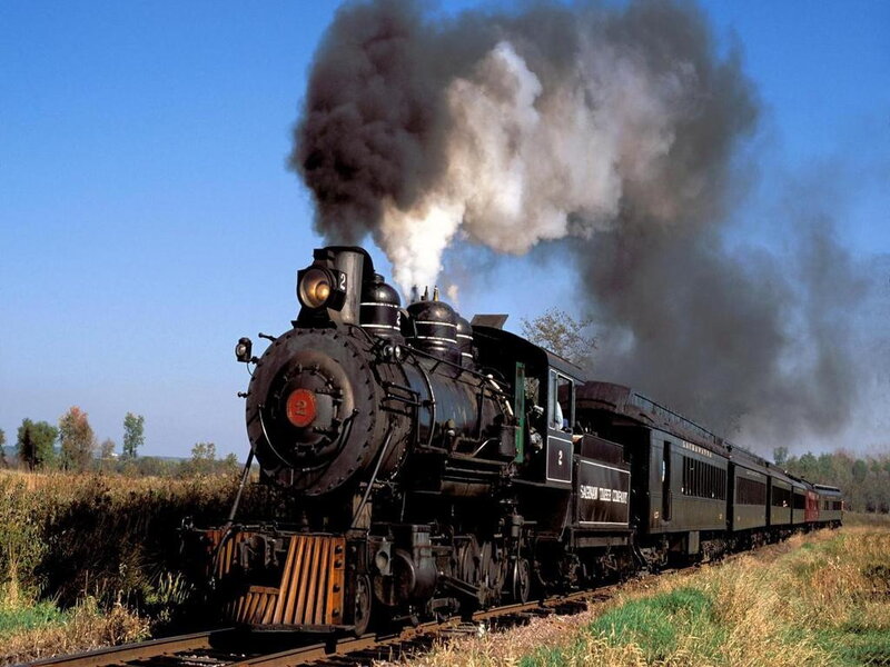 Black Steam Train — Dramatic, Afternoon, Photograph