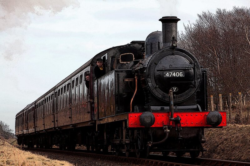 Black Steam Train