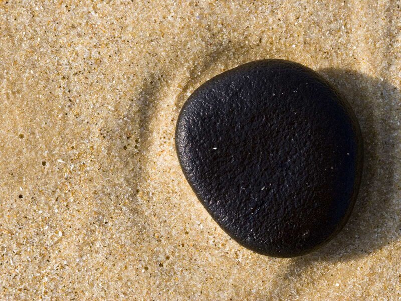 Black Stone on Sand — Serene