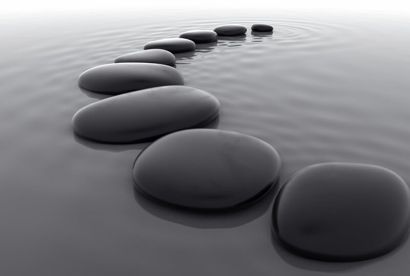 Black Stones in Water