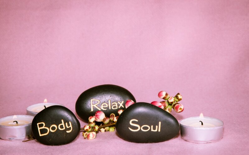Black Stones with Text