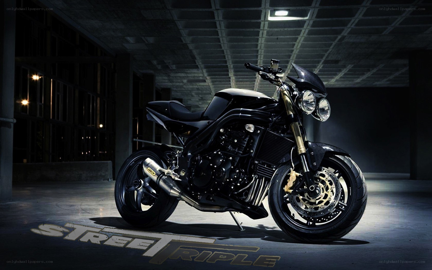 Black street triple motorcycle