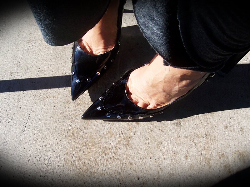 Black Studded Heels — Dramatic