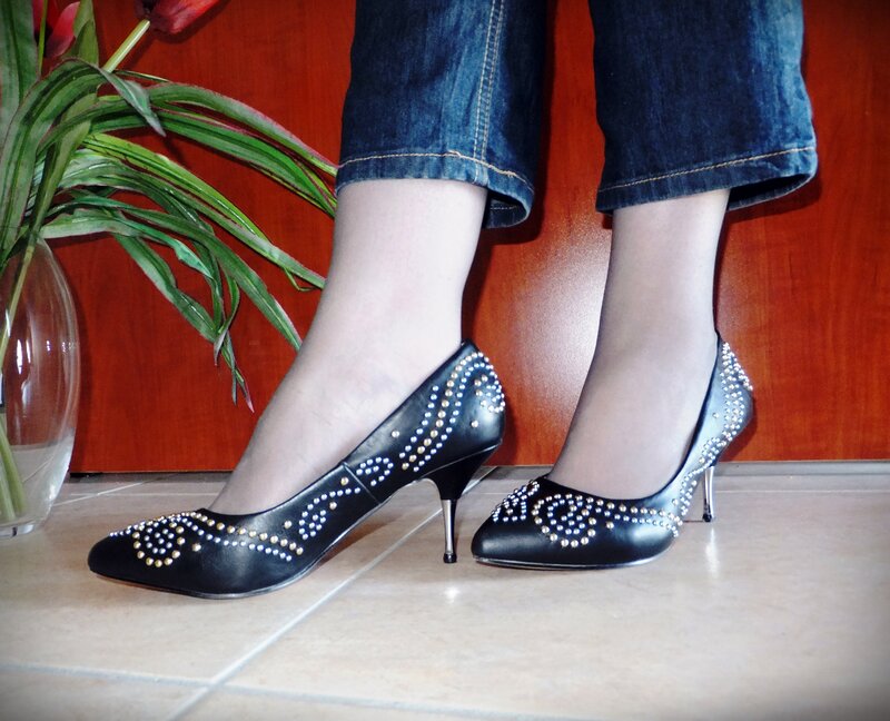 Black Studded Heels