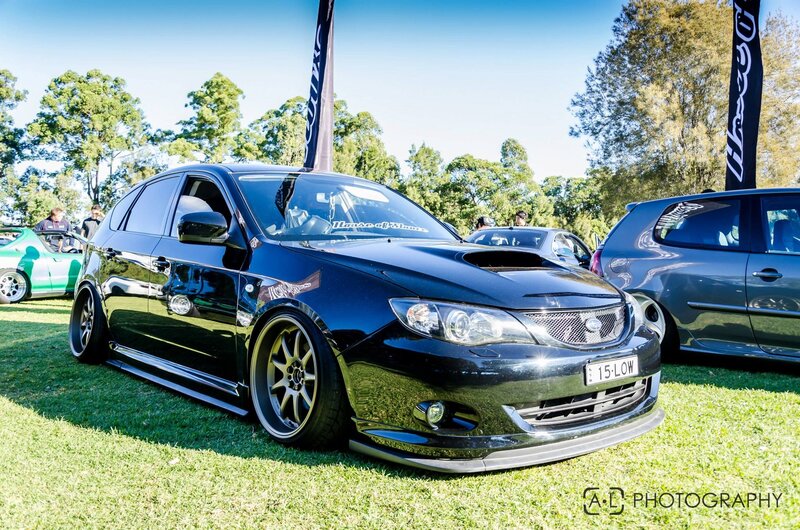 Black Subaru at car show