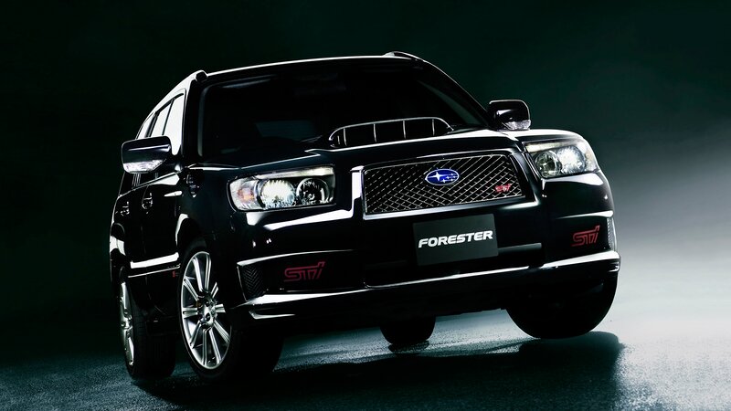 Black Subaru Forester Sti — Dramatic