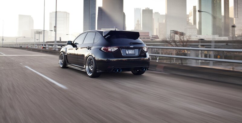 Black Subaru Hatchback — Dynamic, Morning, Photograph