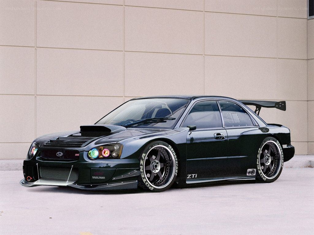 black subaru race car