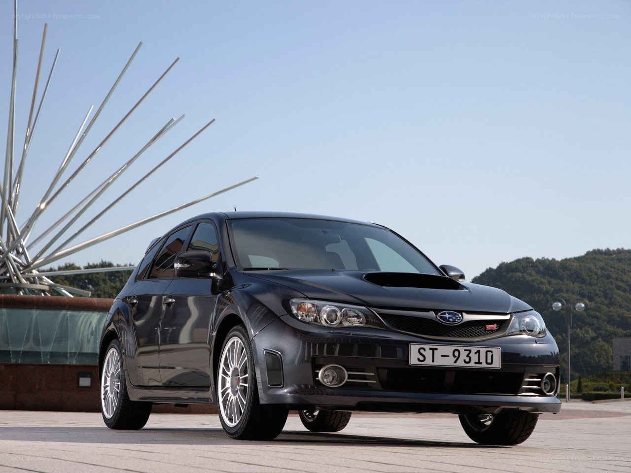 Black Subaru STI car