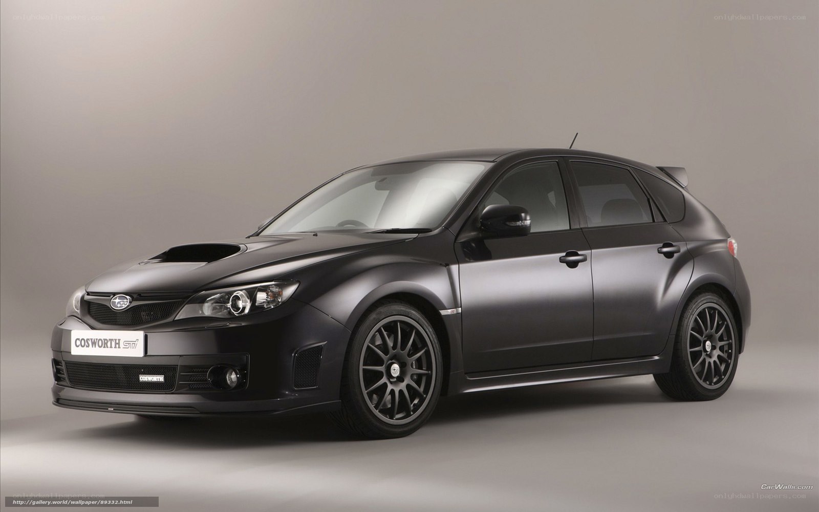 black subaru sti car