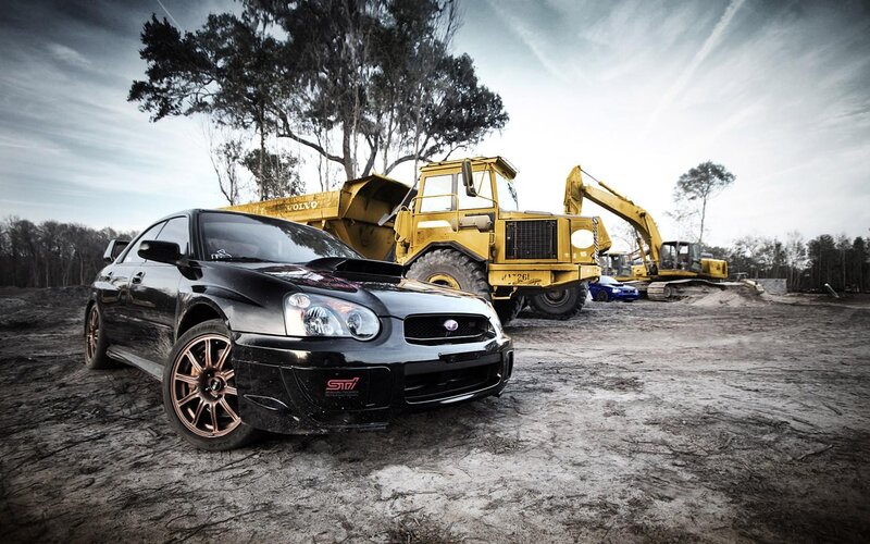 Black Subaru Sti — Dramatic, Photograph